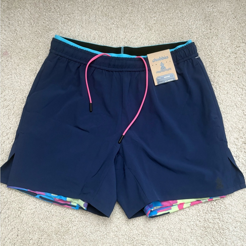 Chubbies 5.5" Ultimate Training Shorts Mens Size Medium Blue The Color Wheels